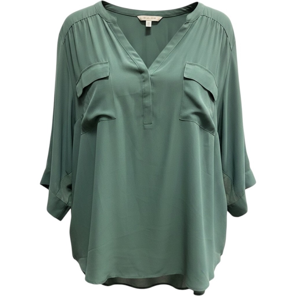 Torrid Harper Teal Green Georgette Pullover Blouse Top 5X 28 NWT